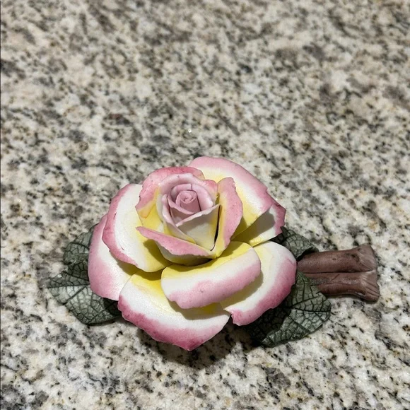 Porcelain Pink & Yellow Rose - Picture 5 of 7